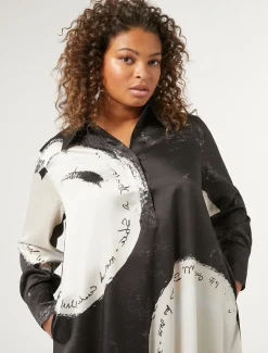 Marina Rinaldi Vestidos | Vestidos | Vestido de sarga estampado